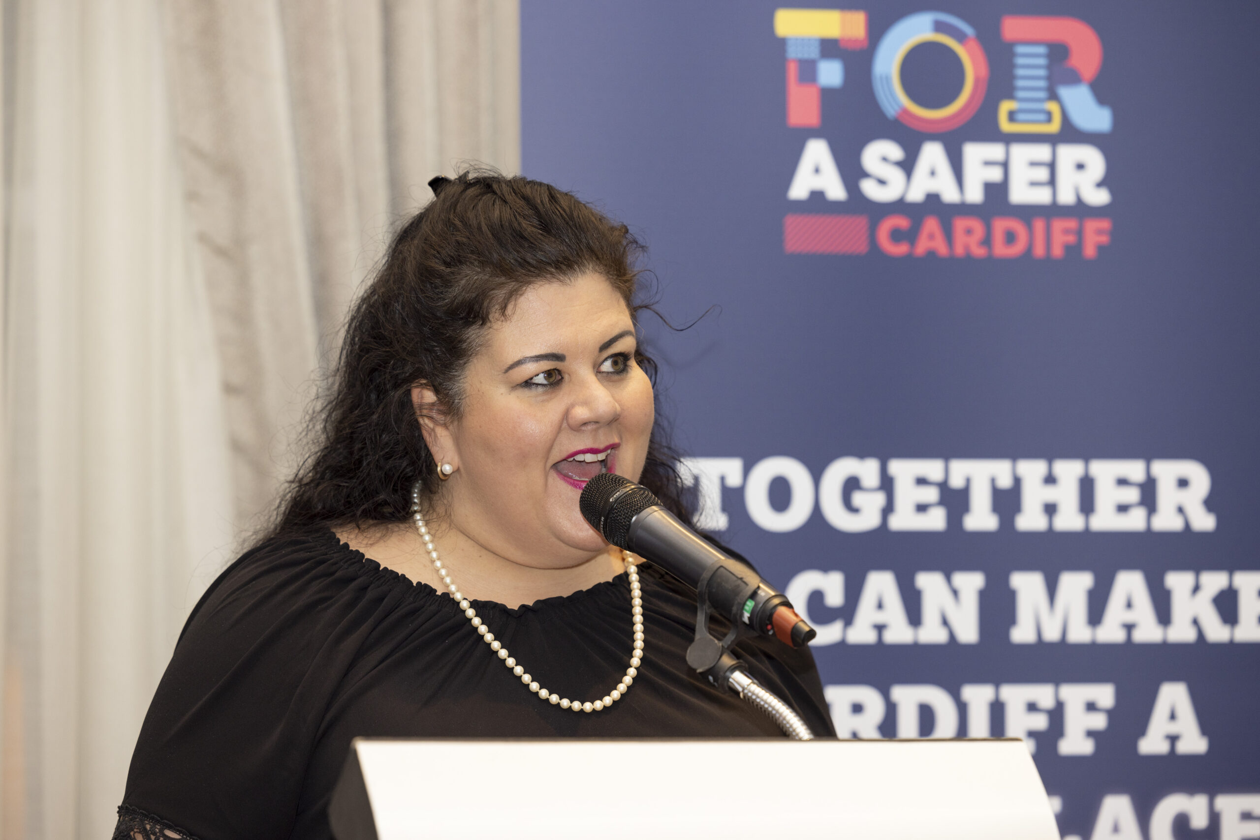 Amy Lame Night Czar for London speaking at the launch of the Cardiff Women's Safety Network